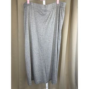 Givenchy Selection Gray Knit Midi Skirt Elastic Waist Slit Back Plus Size 20W
